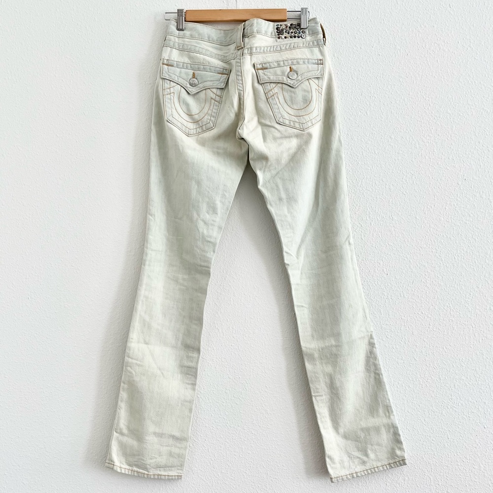 VTG RARE True Religion Billy Low Rise Diamond Stud Straight Leg Denim Jeans 27 - Picture 4 of 9